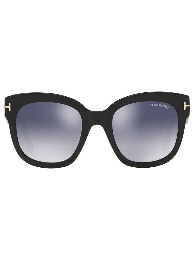 TOM FORD FT0613 Women's Beatrix-02 Square Sunglasses, Matte Black/Mirror Grey