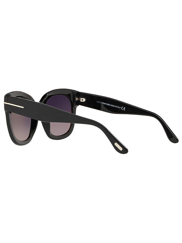 TOM FORD FT0613 Women's Beatrix-02 Square Sunglasses, Matte Black/Mirror Grey