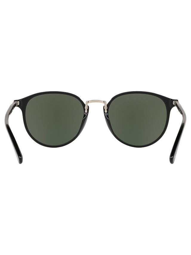 Persol PO3210S Men's Oval Sunglasses, Black/Green
