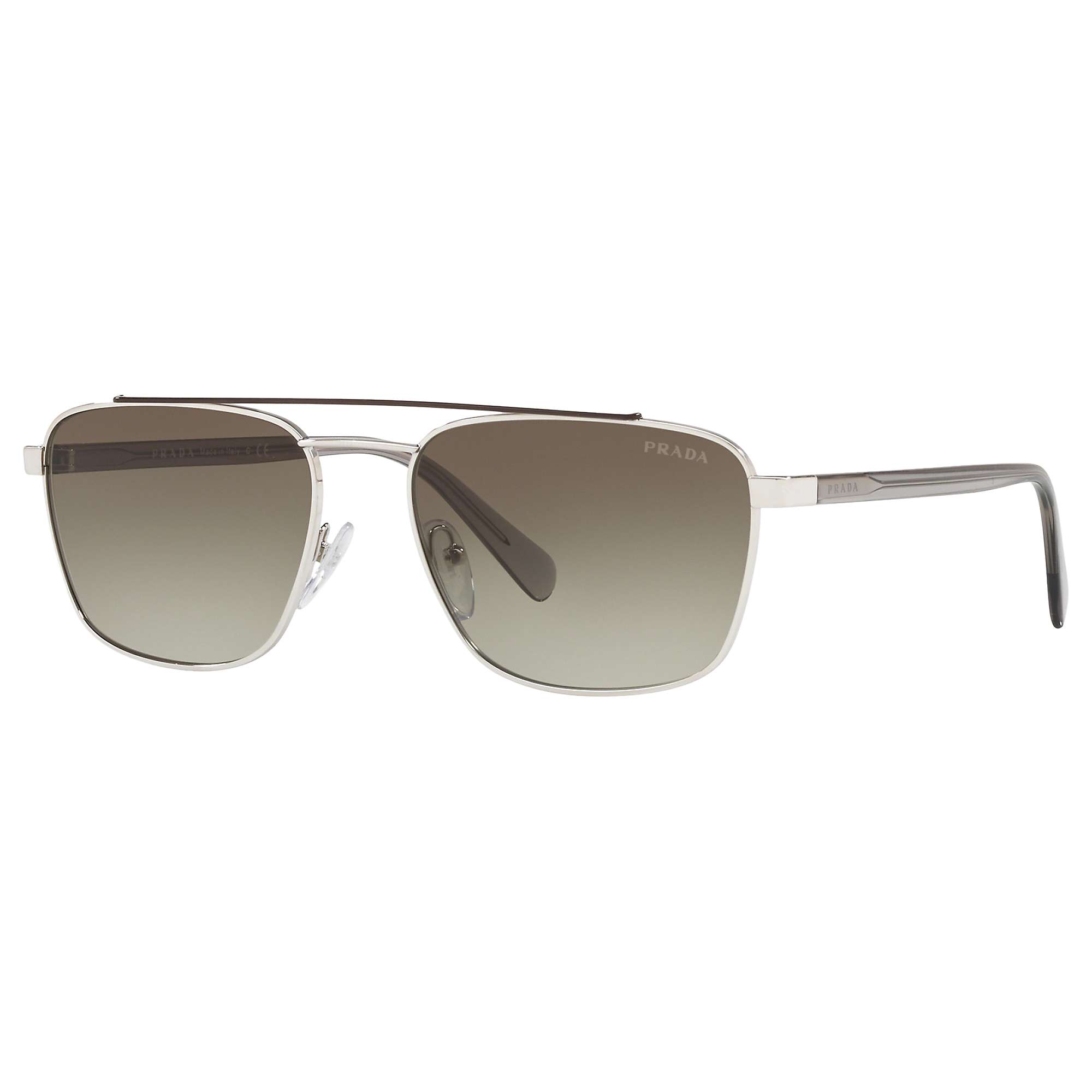 Prada PR 61US Men's Square Sunglasses, Silver/Green Gradient at John ...