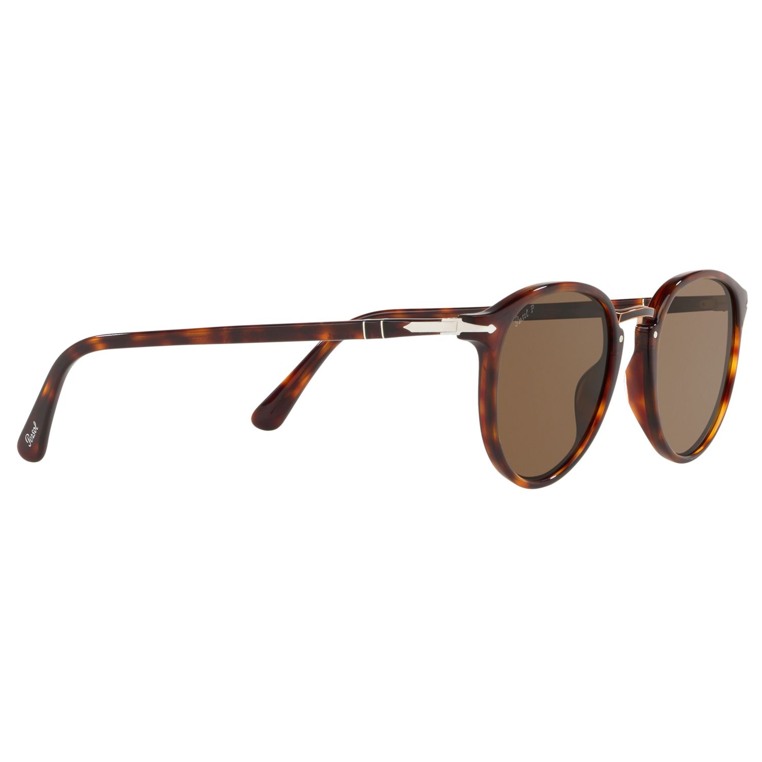 Persol PO3210S Men's Polarised Oval Sunglasses, Tortoise/Brown at John ...