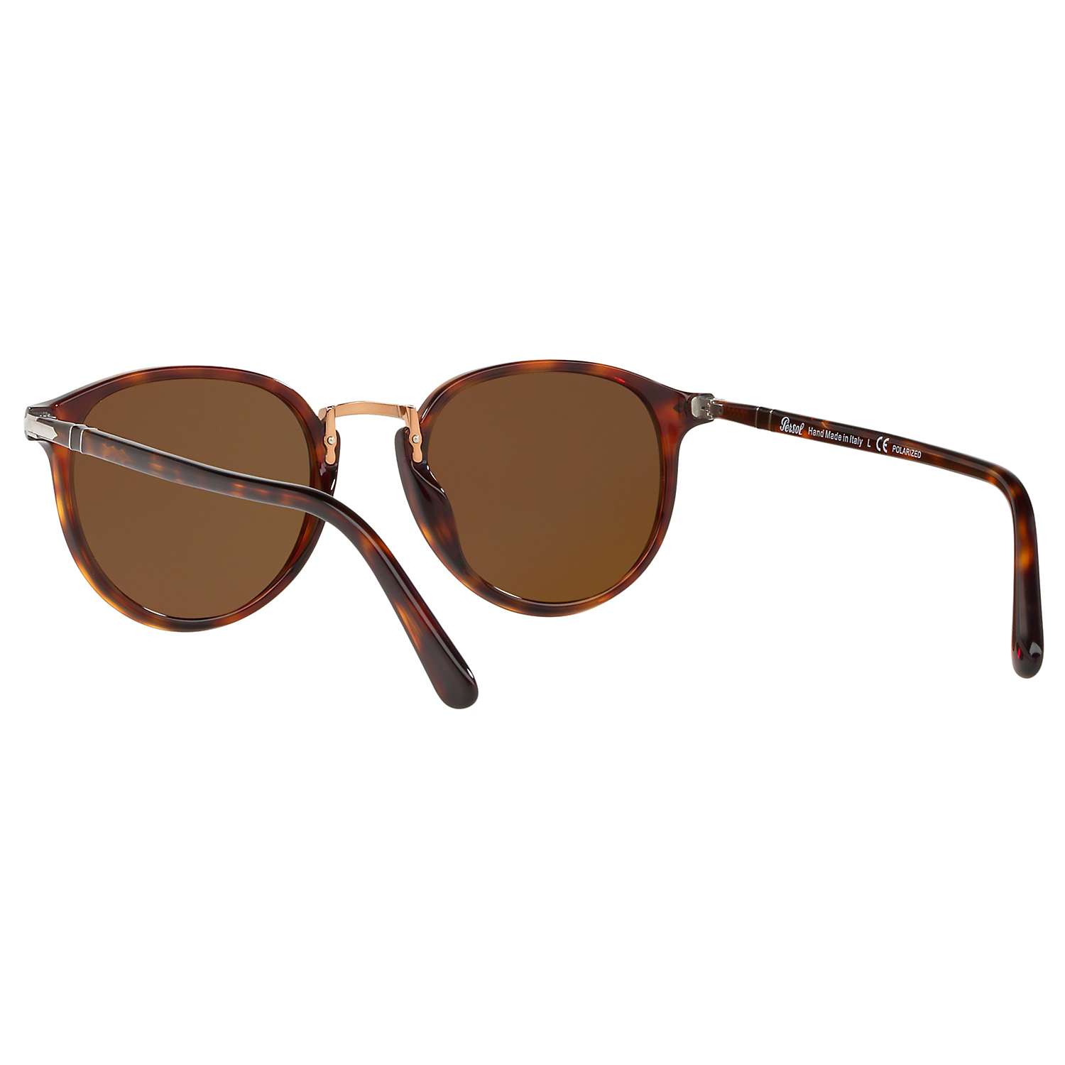 Buy Persol PO3210S Men's Polarised Oval Sunglasses, Tortoise/Brown Online at johnlewis.com
