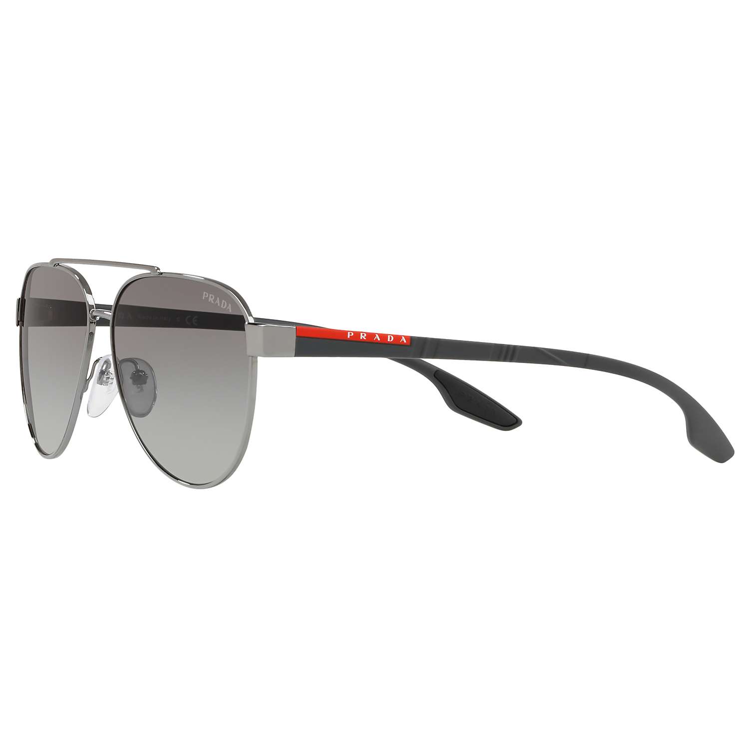 Buy Prada Linea Rossa PS 54TS Men's Aviator Sunglasses, Gunmetal/Grey Gradient Online at johnlewis.com