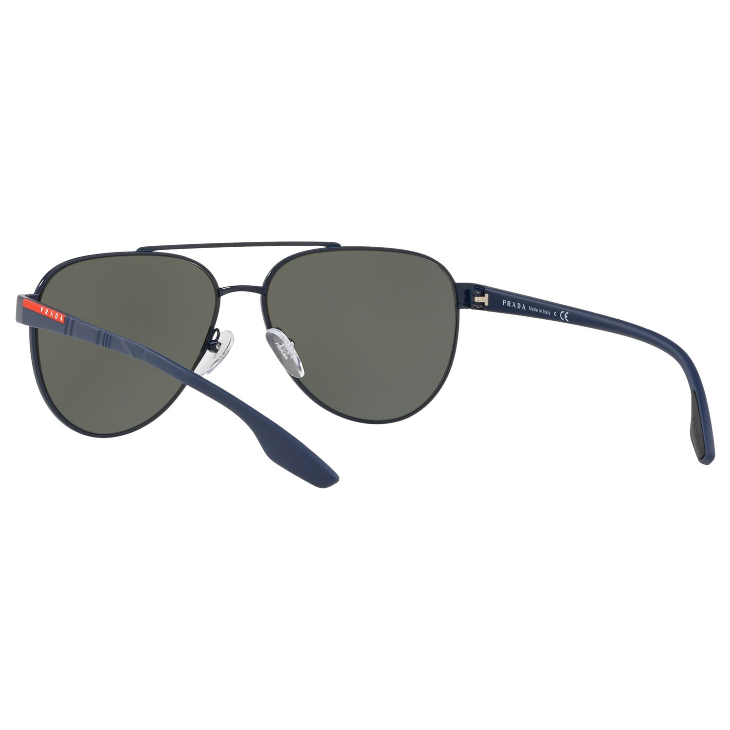 Prada Linea Rossa PS 54TS Men's Aviator Sunglasses, Navy/Mirror Green at John Lewis & Partners