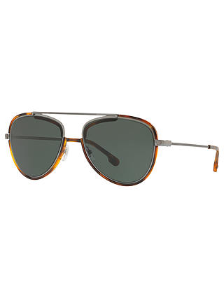 Versace VE2193 Men's Aviator Sunglasses, Gunmetal/Brown