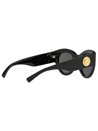 Versace VE4353 Women's Cat's Eye Sunglasses, Black/Grey