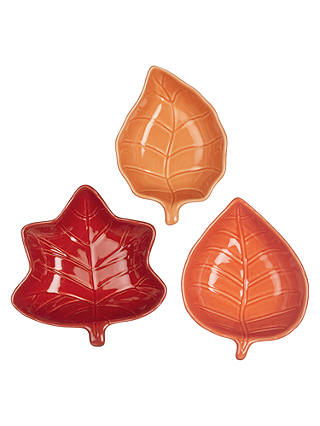 John Lewis & Partners Autumn Leaves Dishes, Set of 3, Assorted