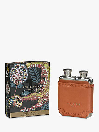 Ted Baker Double Hip Flask, Brown Brogue