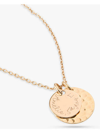 Merci Maman Personalised Double Hammered and Polished Disc Pendant ...