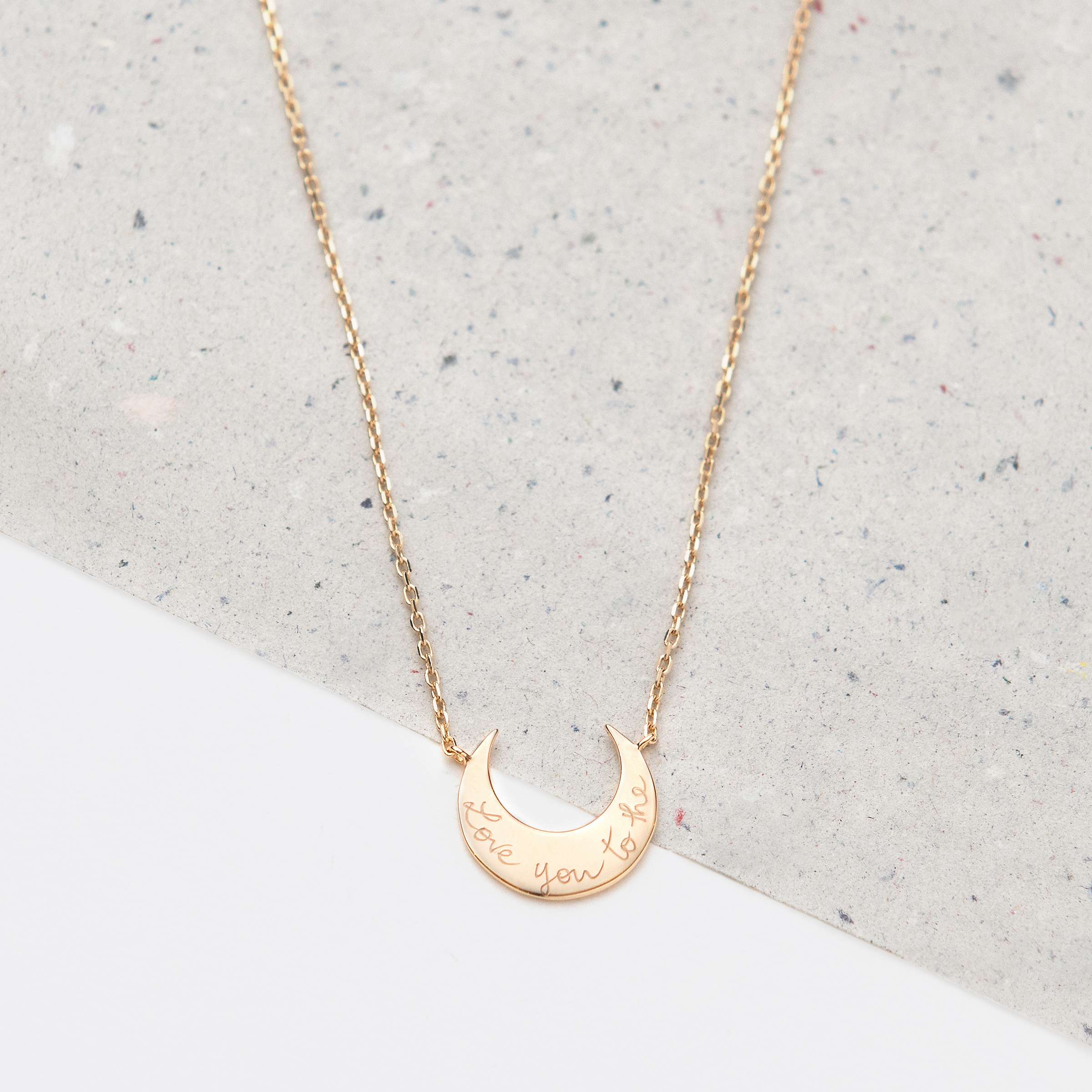 Buy Merci Maman Personalised Crescent Moon Pendant Necklace Online at johnlewis.com