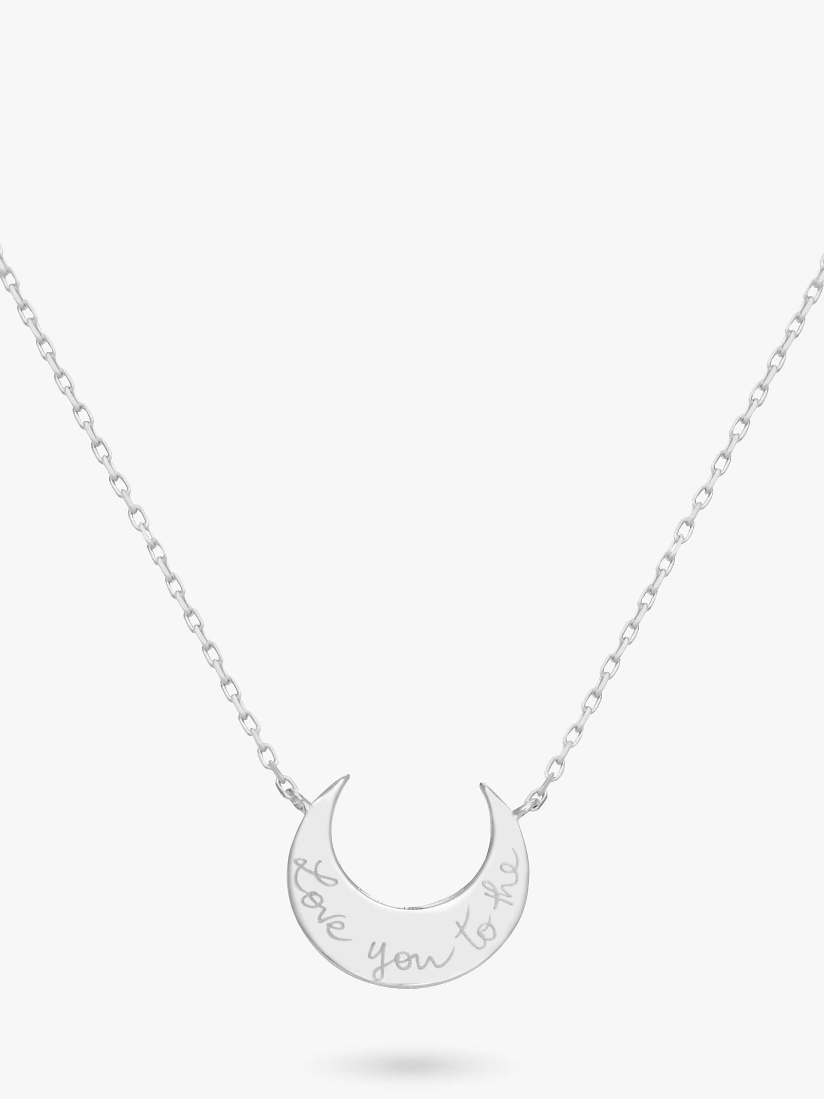 Buy Merci Maman Personalised Crescent Moon Pendant Necklace Online at johnlewis.com