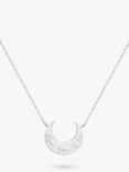Merci Maman Personalised Crescent Moon Pendant Necklace, Silver