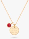 Merci Maman Personalised Disc and Birthstone Pendant Necklace