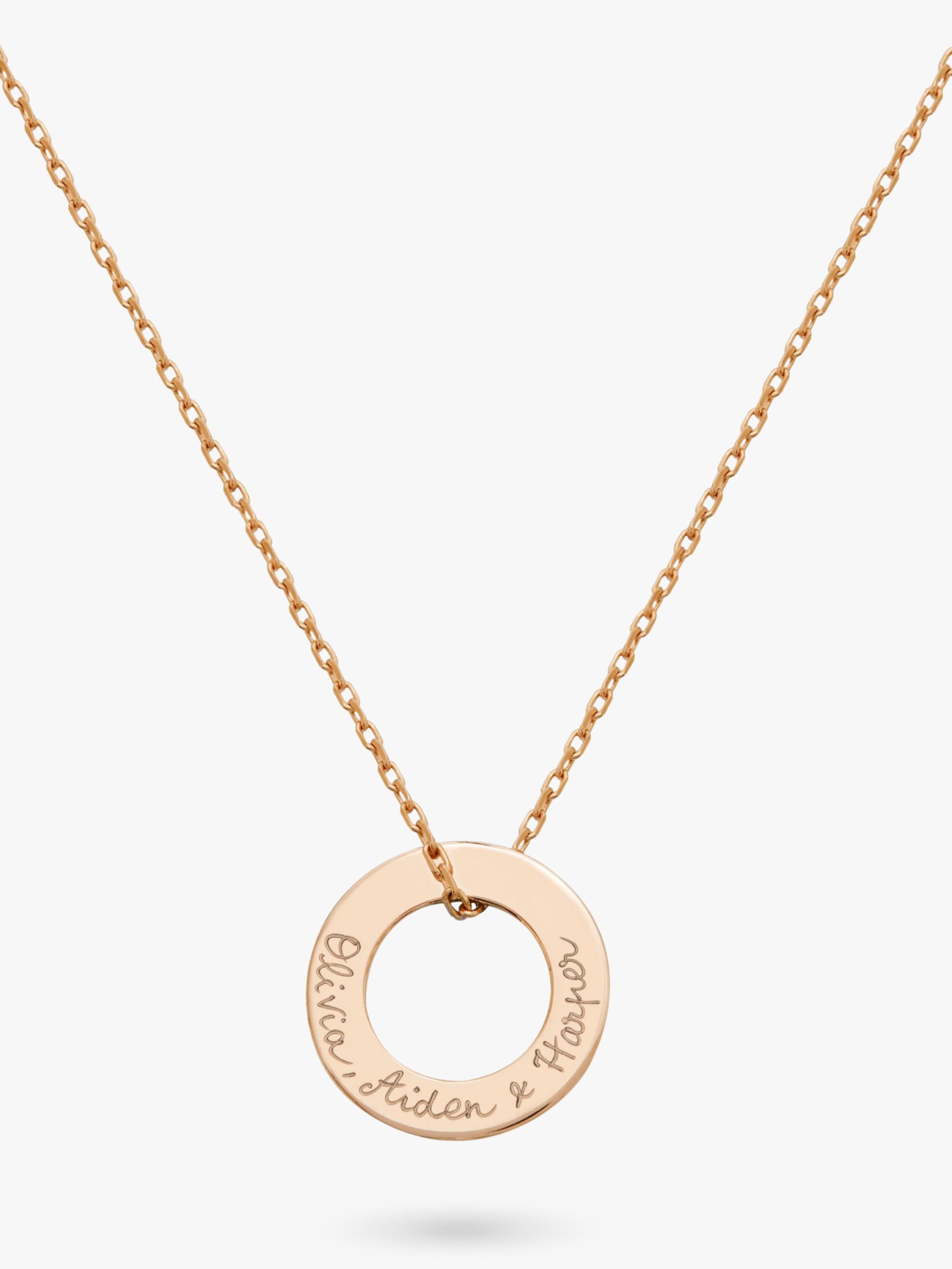 Merci Maman Personalised Eternity Pendant Necklace, Gold