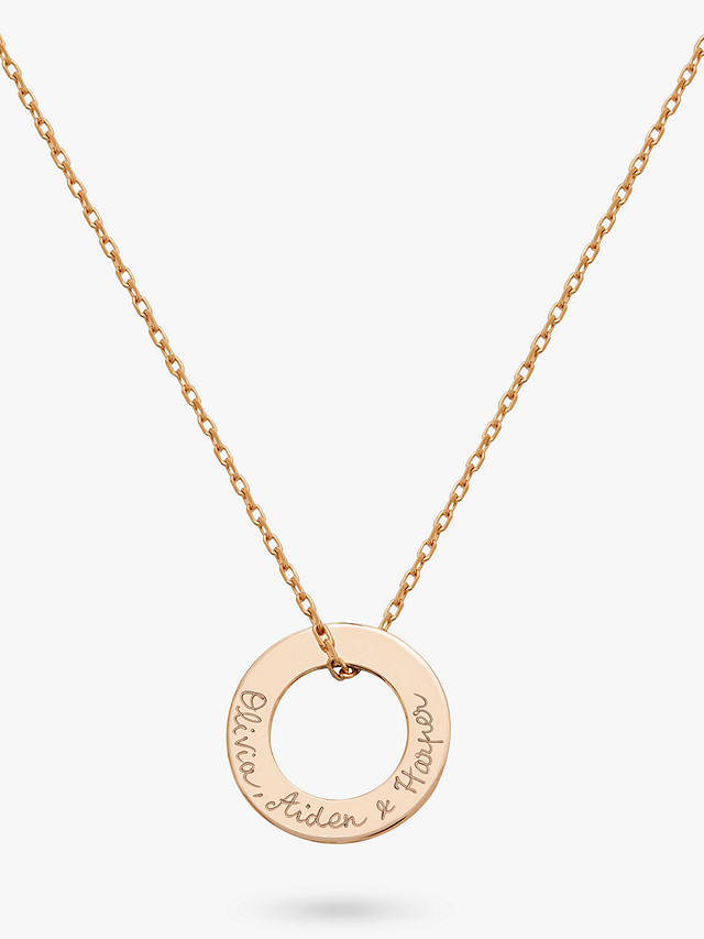 Merci Maman Personalised Eternity Pendant Necklace, Gold