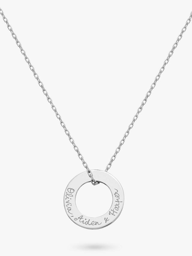Merci Maman Personalised Eternity Pendant Necklace, Silver