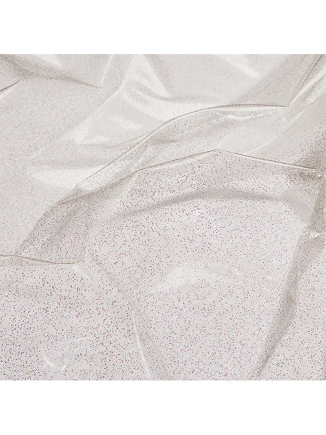 John Lewis & Partners Clear Glitter PVC Tablecloth Fabric, Silver