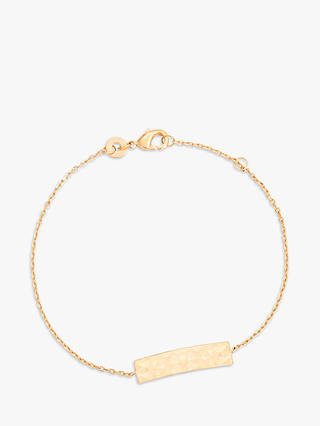 Merci Maman Personalised Hammered Bar Chain Bracelet, Gold