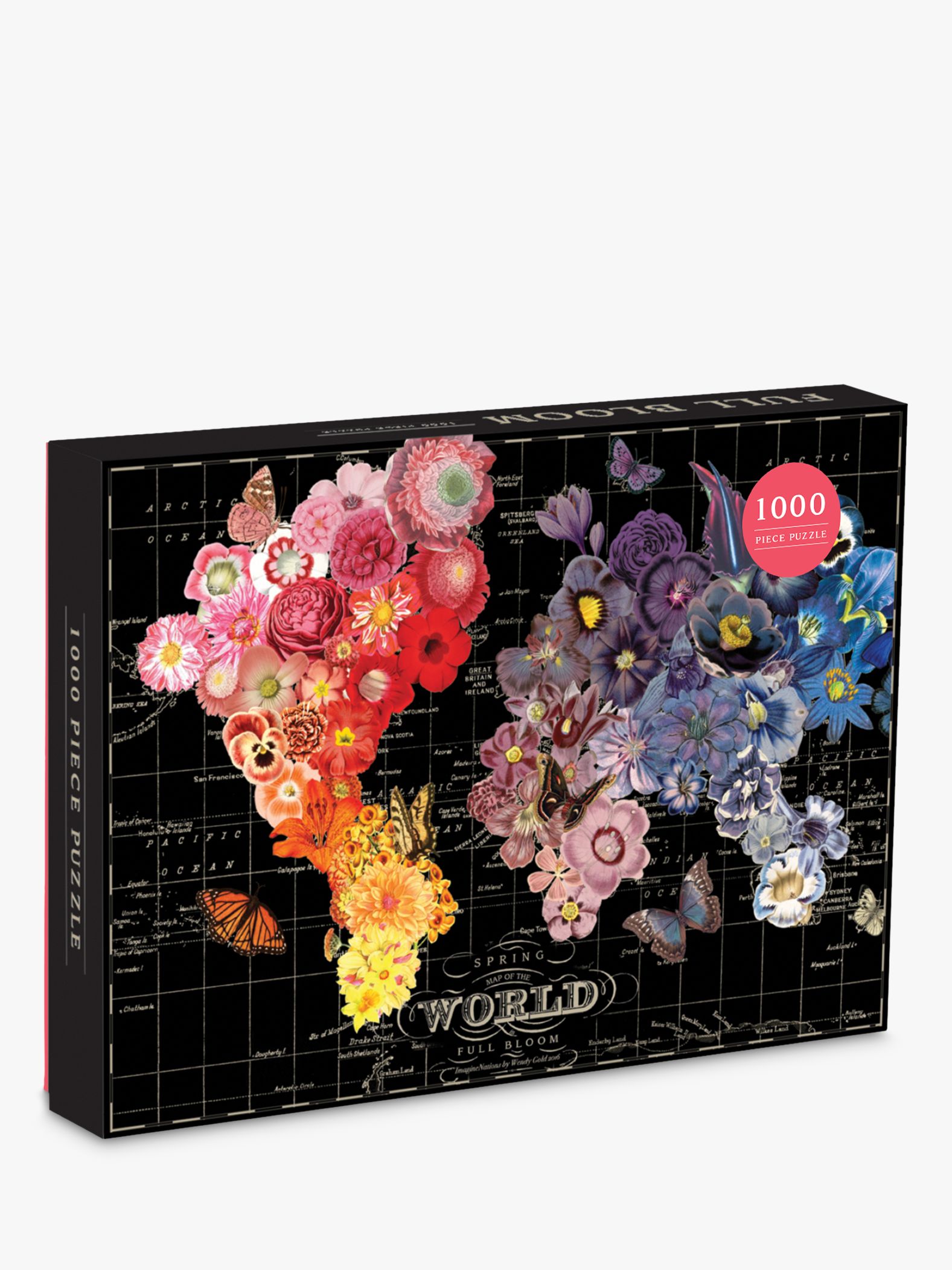 Galison Full Bloom Map Jigsaw Puzzle, 1000 Pieces