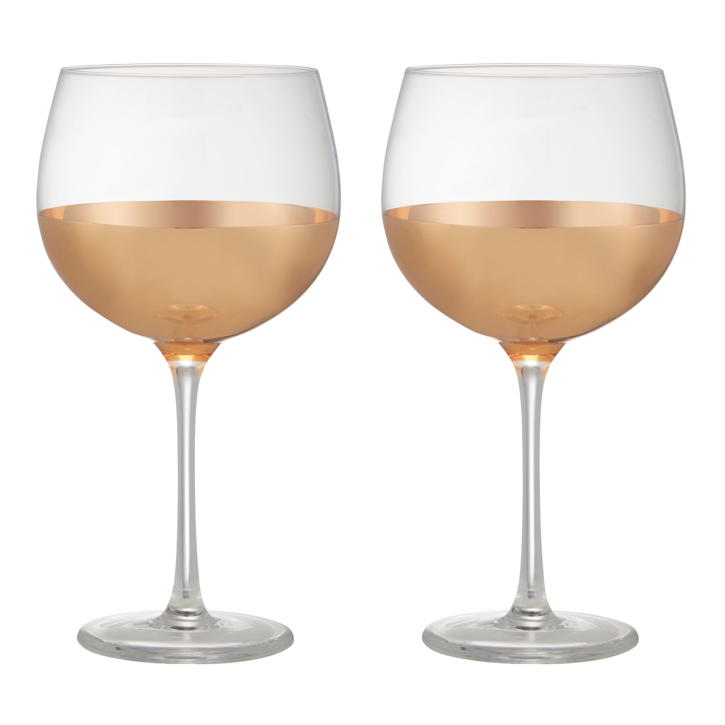 John Lewis & Partners Gin Glasses, 550ml, Set of 2, Clear/Gold