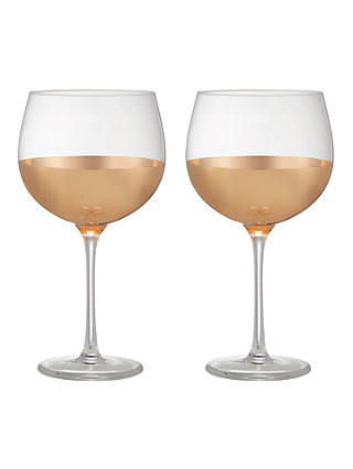 John Lewis & Partners Gin Glasses, 550ml, Set of 2, Clear/Gold