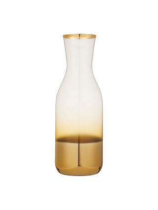 John Lewis & Partners Gold Base Glass Carafe, Clear, 1.3L