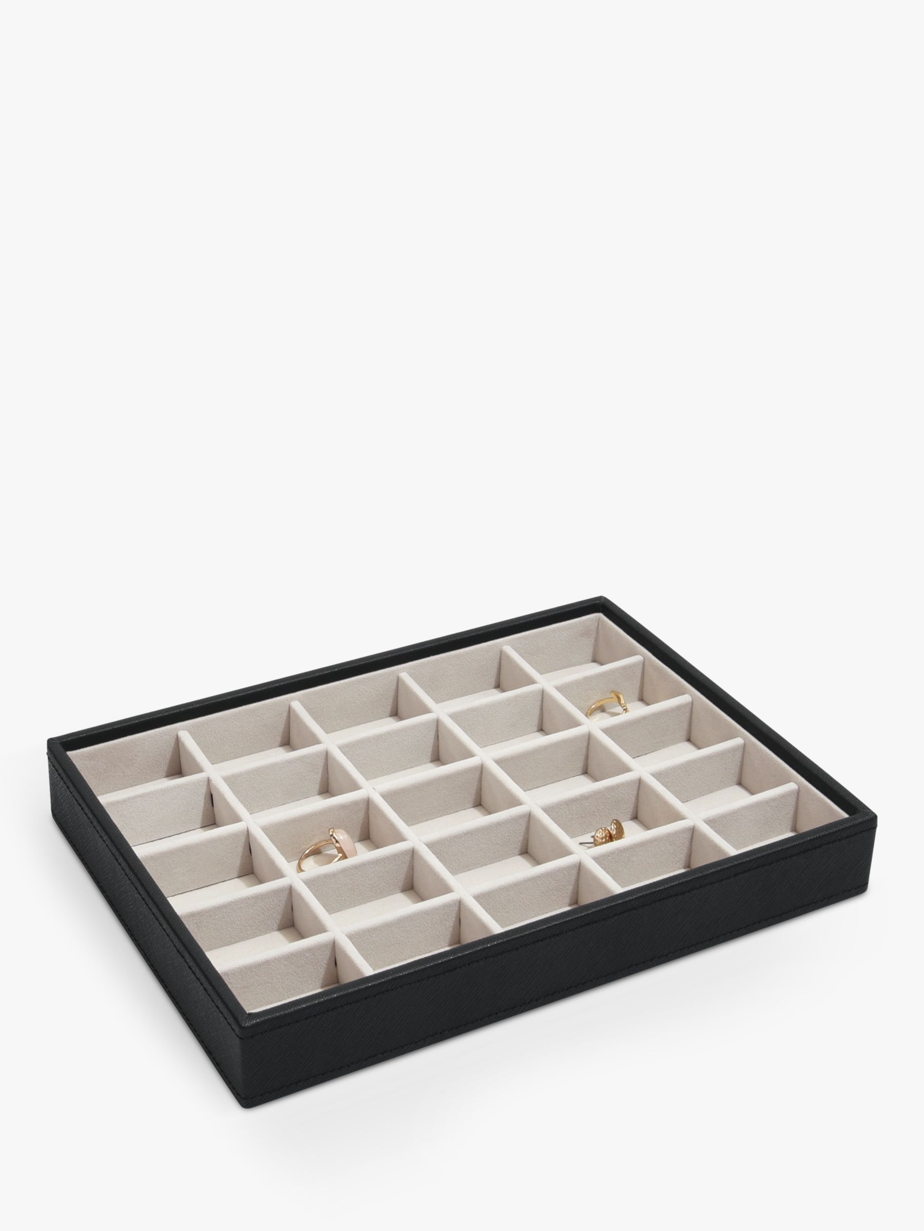 Stackers 25 Section Jewellery Box, Black at John Lewis & Partners