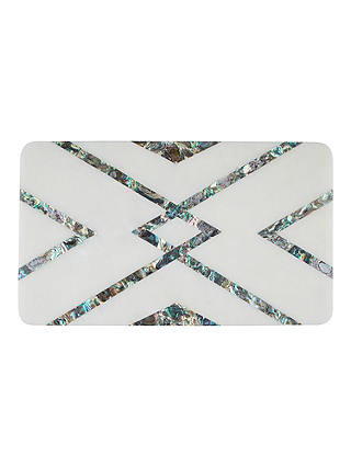 John Lewis & Partners Mother Of Pearl Inlay Marble Serving Board, L37cm, White/Multi