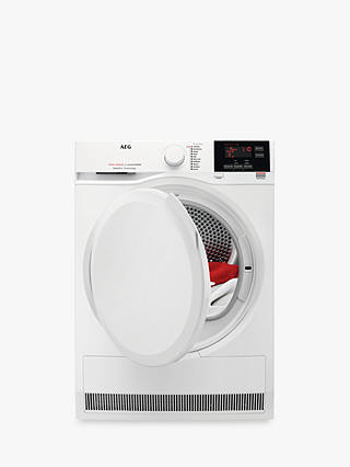AEG T7DBG860N Heat Pump Tumble Dryer, 8kg Load, A+++ Energy Rating, White