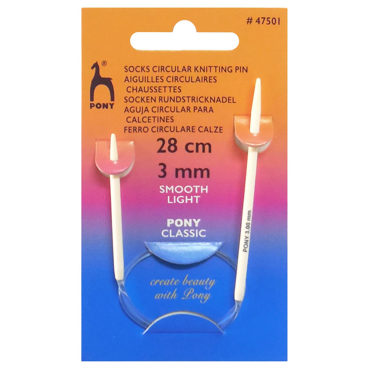 Pony Circular Sock Knitting Needles, 28cm at John Lewis & Partners