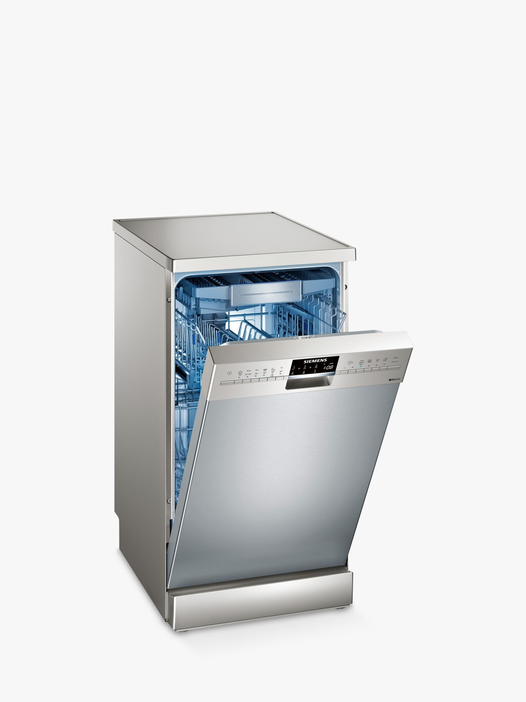 Siemens SR256I00TE Freestanding Slimline Dishwasher, Silver