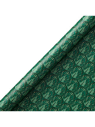 John Lewis & Partners Emerald Palm Gift Wrap, 3m
