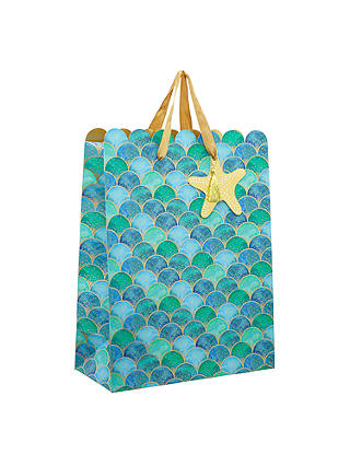 John Lewis & Partners Sapphire Mermaid Tail Gift Bag, Medium