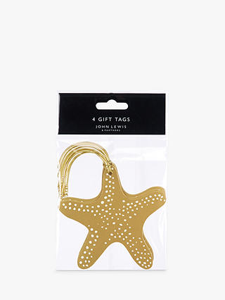 John Lewis & Partners Sapphire Starfish Gift Tags, Pack of 4