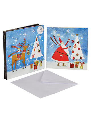 John Lewis & Partners Santa and Reindeer Christmas Card, Pack of 10