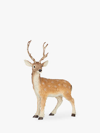John Lewis & Partners Amber Glittered Deer Decoration
