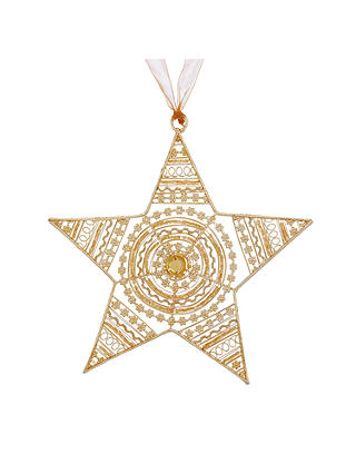 John Lewis & Partners Gold Wire Star Tree Decoration, Gold