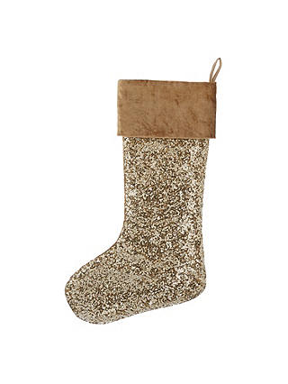 John Lewis & Partners Gold Sequinned Stocking