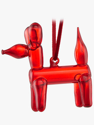 John Lewis & Partners Rainbow Balloon Dog Tree Decoration, Red