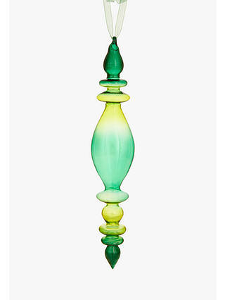 John Lewis & Partners Emerald Ombre Wand Finial Bauble, Green