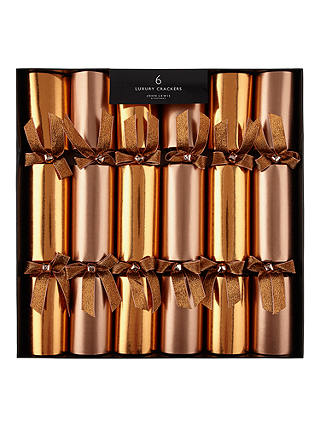 John Lewis & Partners Amber Luxury Christmas Crackers, Pack of 6, Copper