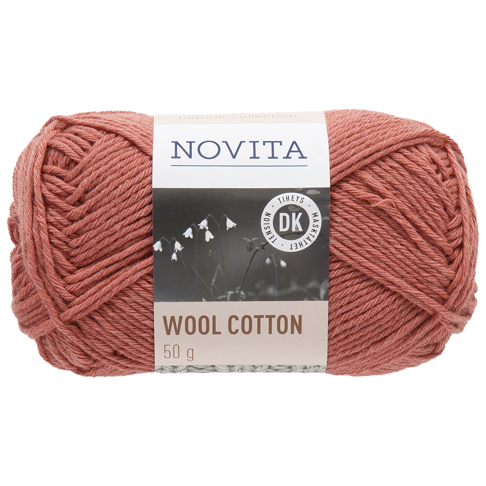Novita Wool Cotton DK Yarn, 50g, Pomegranate