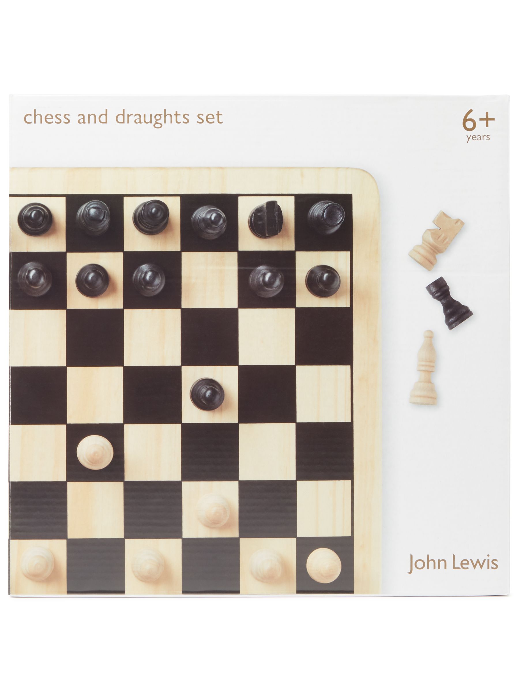 John Lewis & Partners Chess & Draughts Wooden Game