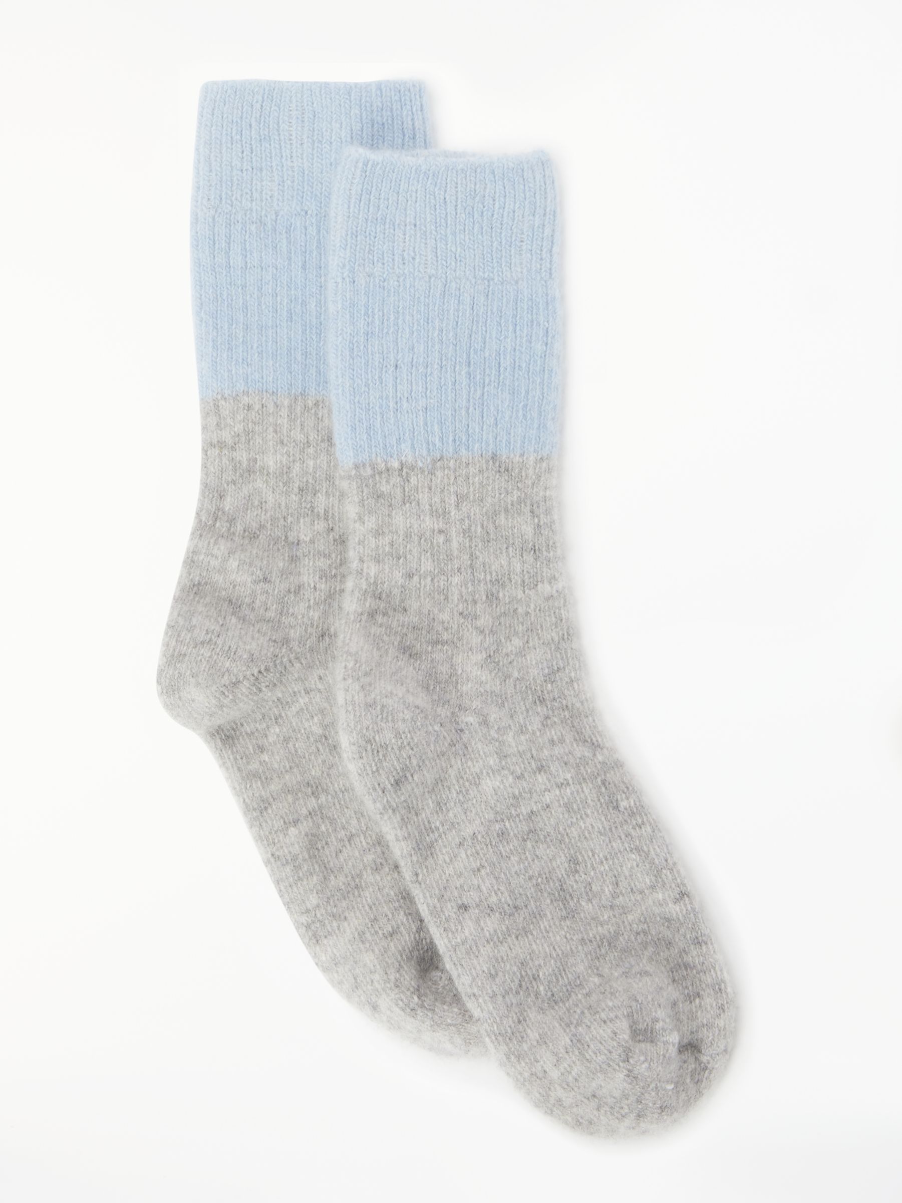 John Lewis & Partners Cashmere Rich Colour Block Ankle Socks