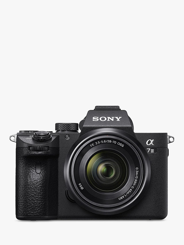 Sony a7 III (Alpha ILCE-7M3) Compact System Camera with 28-70mm Zoom Lens, 4K Ultra HD, 24.2MP, Wi-Fi, Bluetooth, NFC, OLED EVF, 5-Axis Image Stabiliser & Tiltable 3" LCD Touch Screen, Black