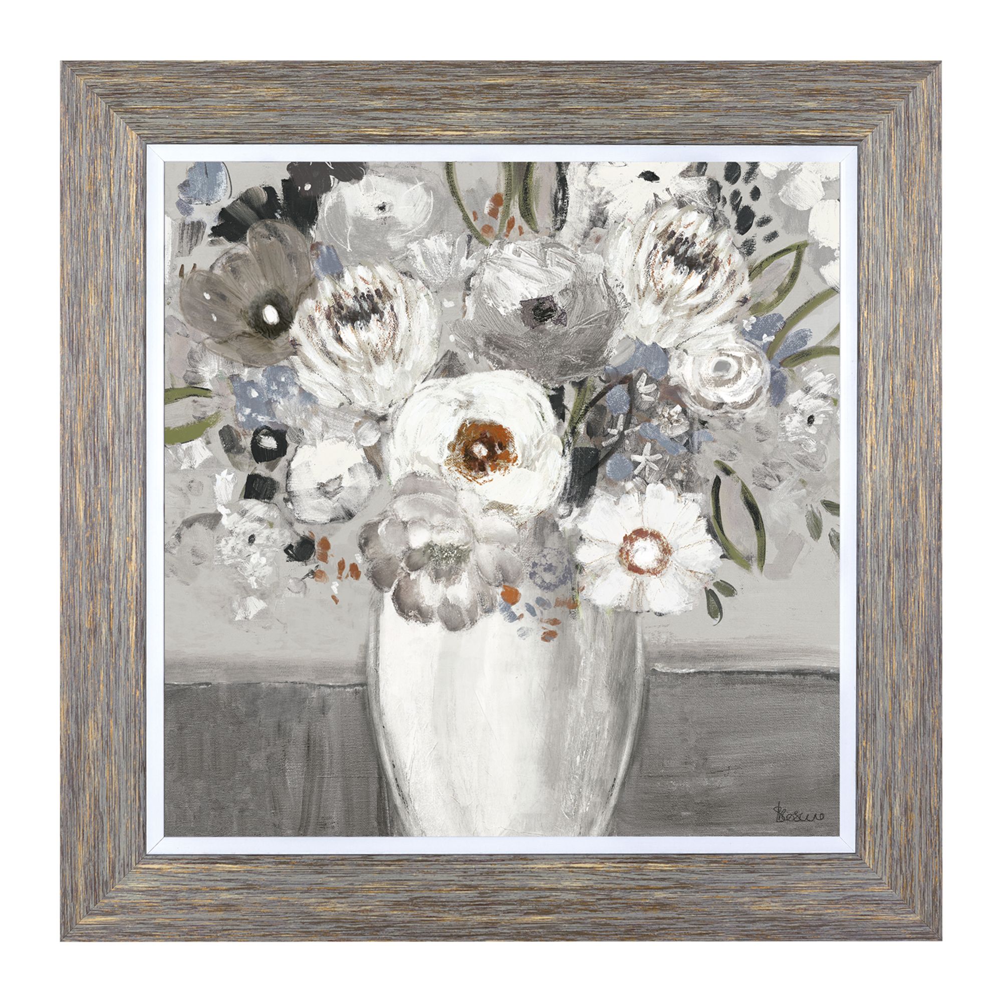 Sabrina Roscino - Fanfare Floral Framed Print & Mount, 53 x 53cm at ...