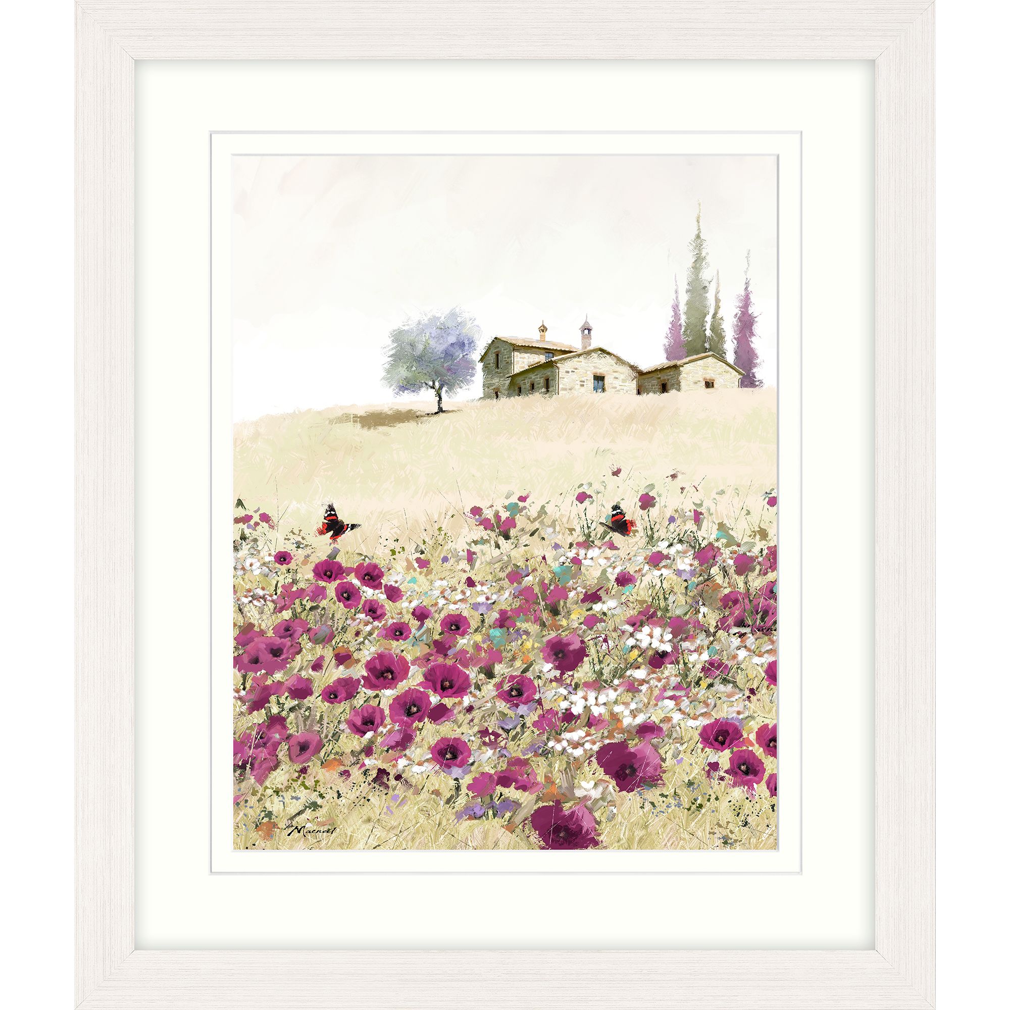 Richard Macneil - Tuscan Poppies 2 Framed Print & Mount, 57 x 67cm