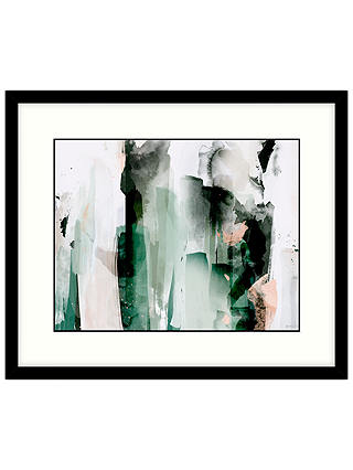 Green Lili - Terra Abstract 1 Framed Print & Mount, Green, 53.5 x 63.5cm