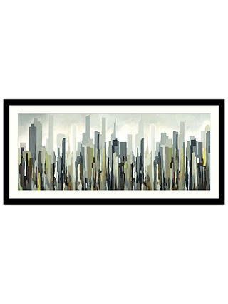 Gregory Lang - Silver Skyline Framed Print & Mount, 49.5 x 104.5cm