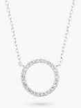 Estella Bartlett Pave Cubic Zirconia Circle Pendant Necklace, Silver